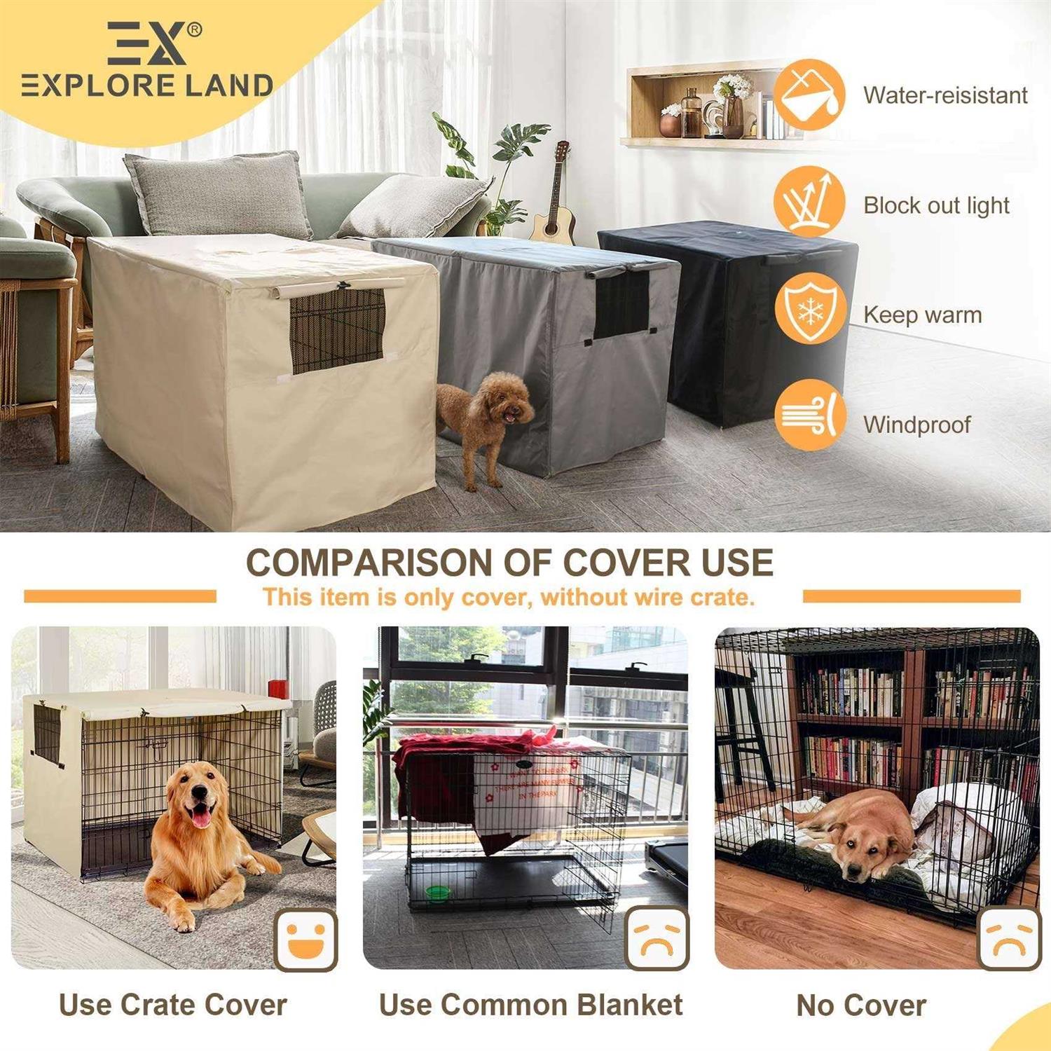 Explore Land Dog Crate Cover Durable Polyester Pet Kennel Cover Universal Fit for Wire Dog Crate - Nail Gallerys