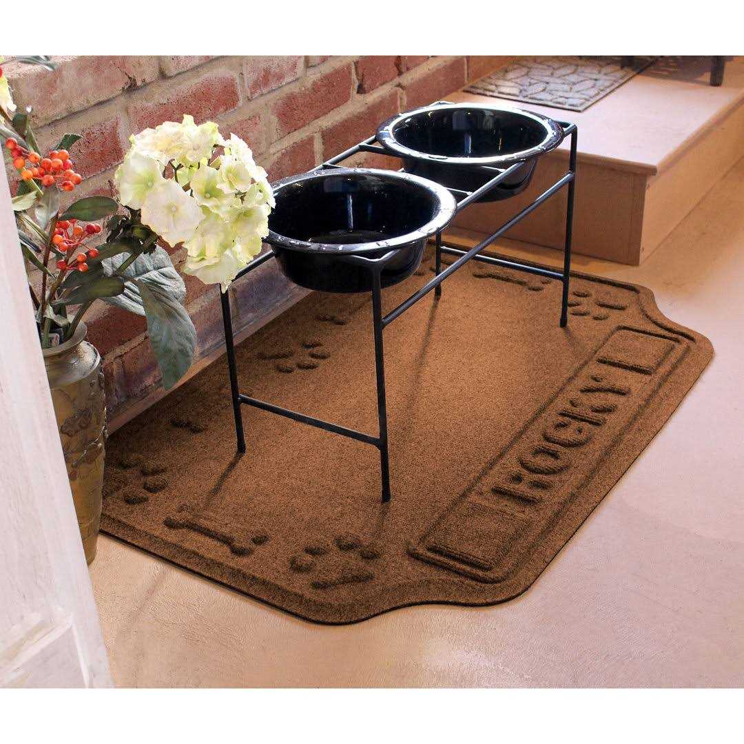 Bungalow Flooring Personalized Waterhog Drool Hog Dog Bone Dog Dinner Mat - Nail Gallerys