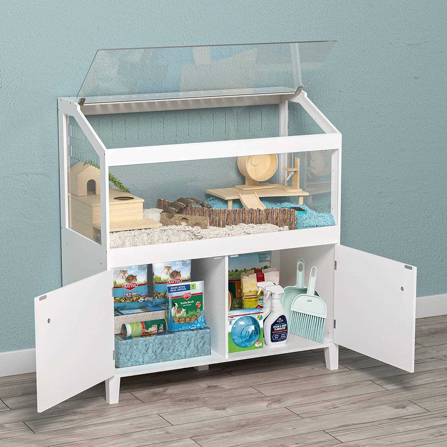 Gdlf Hamster Cage with Storage Cabinet Small Animal - Nail Gallerys
