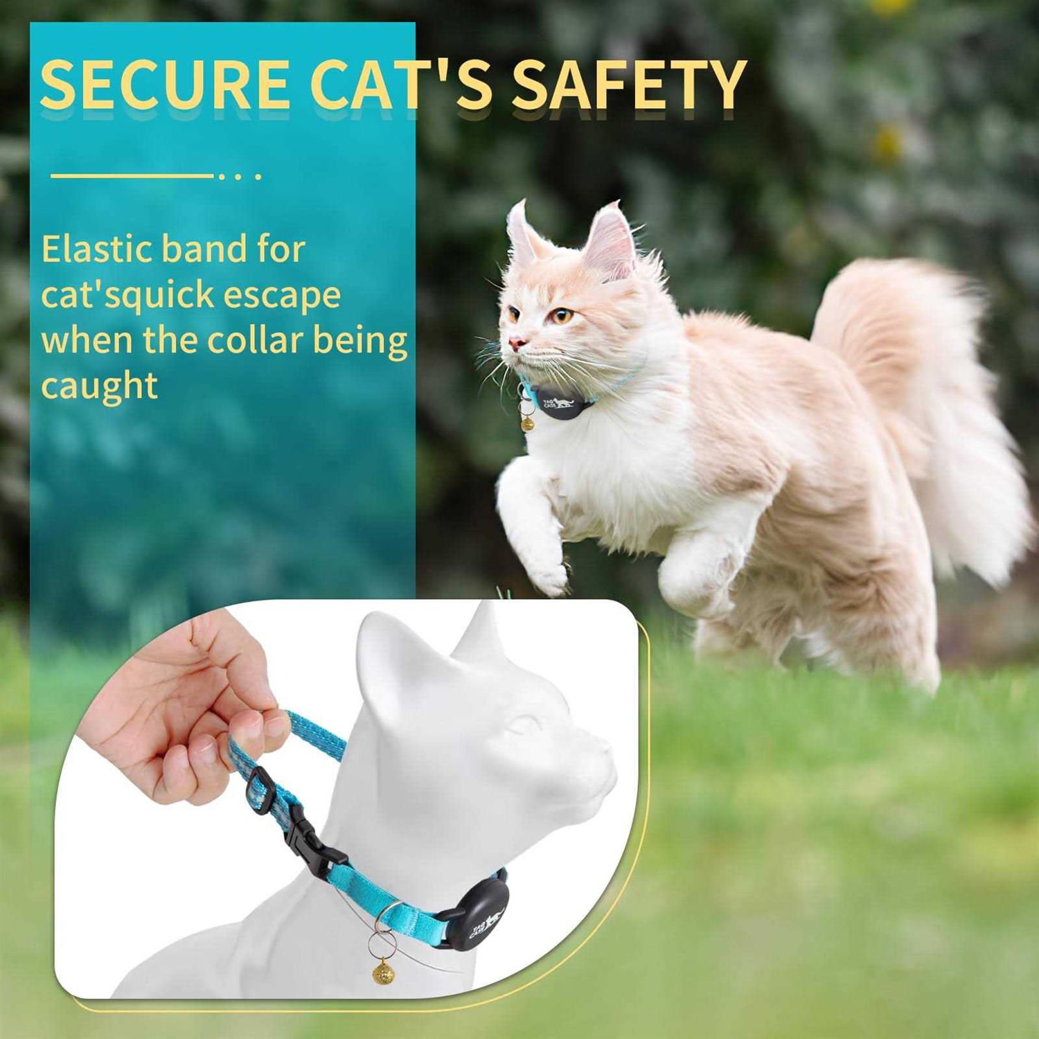Luminous Airtag Cat Collar,PROFAVO Apple Air Tag Cat Collar with Airtag Holder,Reflective Cat GPS Tracker Collar for Girl Boy Small Cats,Kittens,and - Nail Gallerys