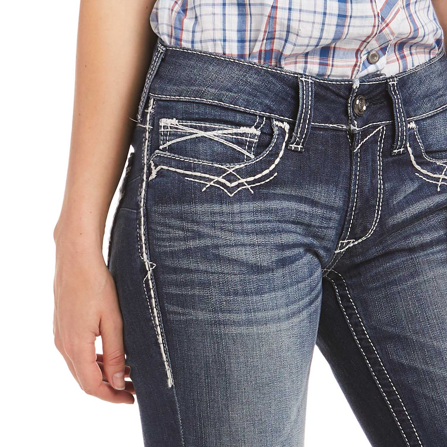 Ariat R.E.A.L. Mid Rise Boot Cut Jeans, Entwined Stitch - Nail Gallerys