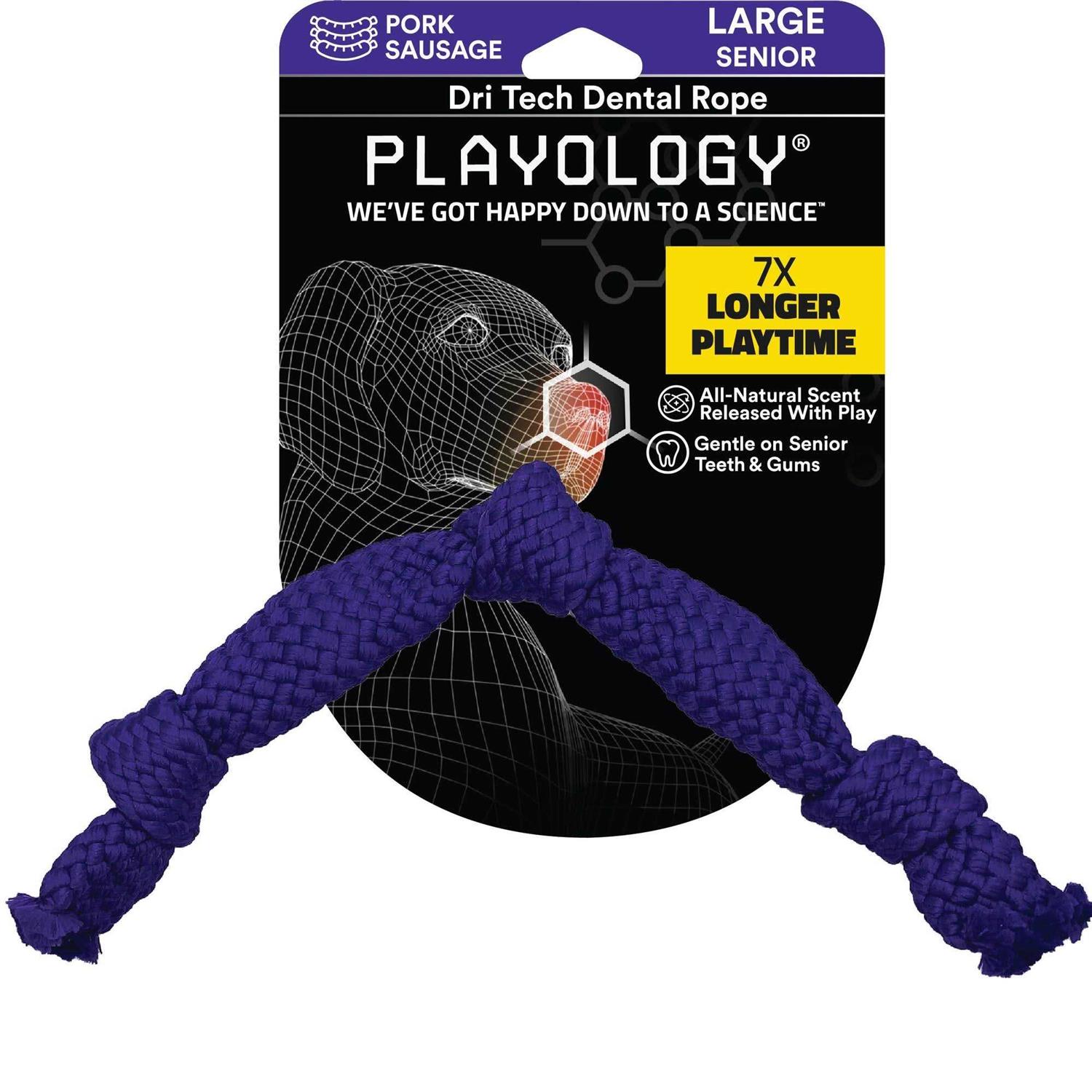 Playology Dri-Tech Dental Rope Peanut Butter Scented Dog Toy - Nail Gallerys