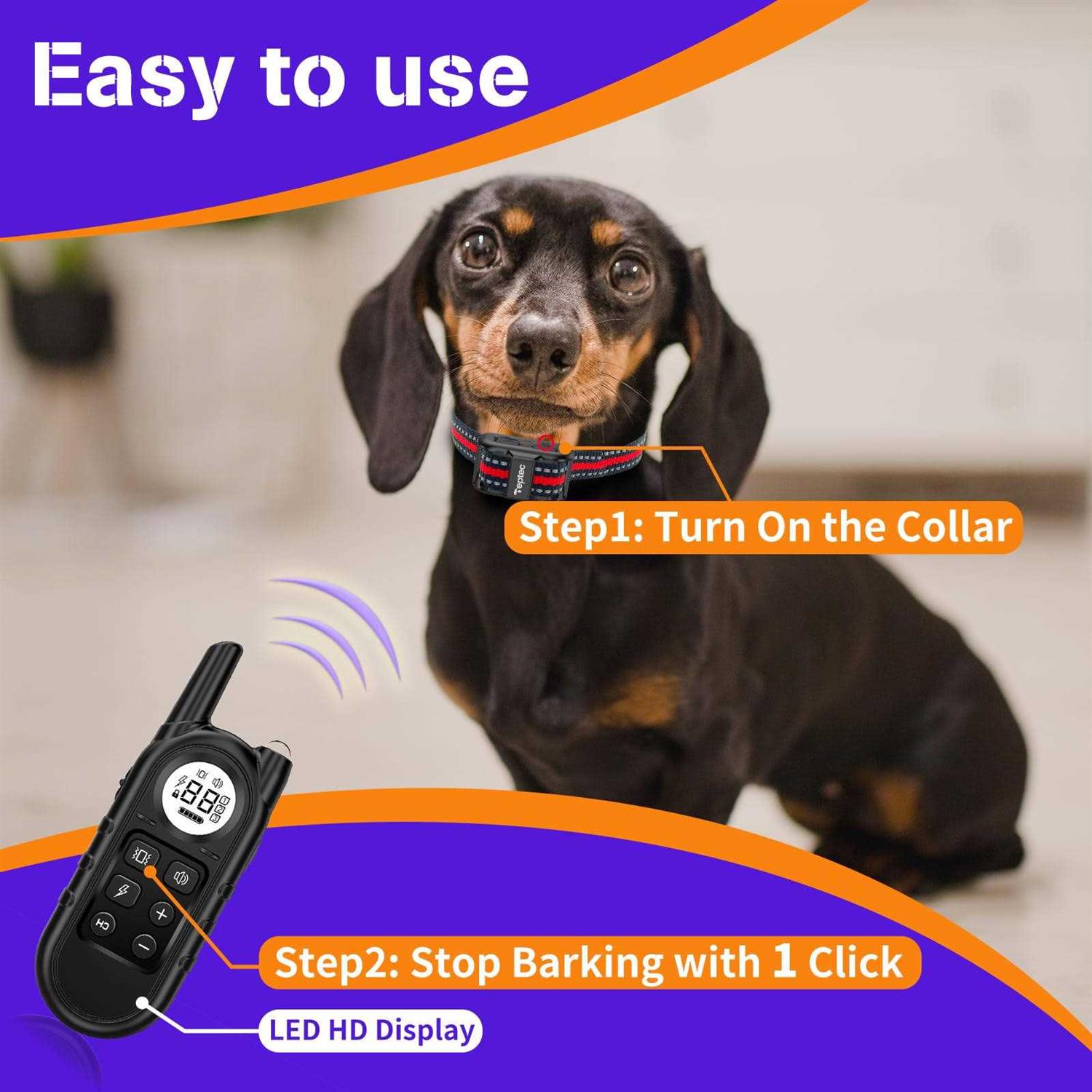 Teptec Smallest & Lightest Anti Bark Collar/Training Collar for Small Dogs 5-15lbs - Nail Gallerys