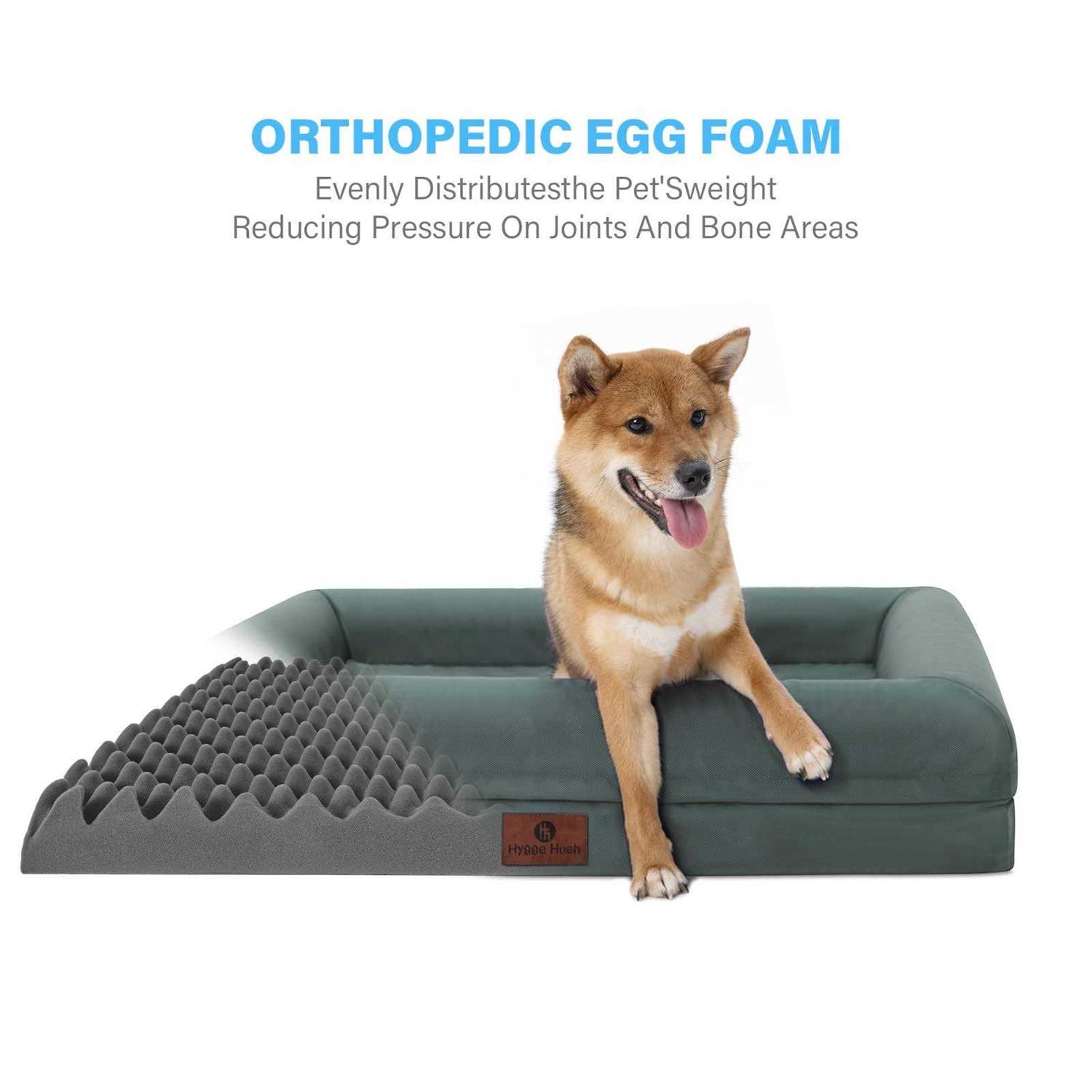 Hygge Hush Summer Waterproof Dog Bed, Washable Dog Bed with Removable Cover and Bolster - Nail Gallerys