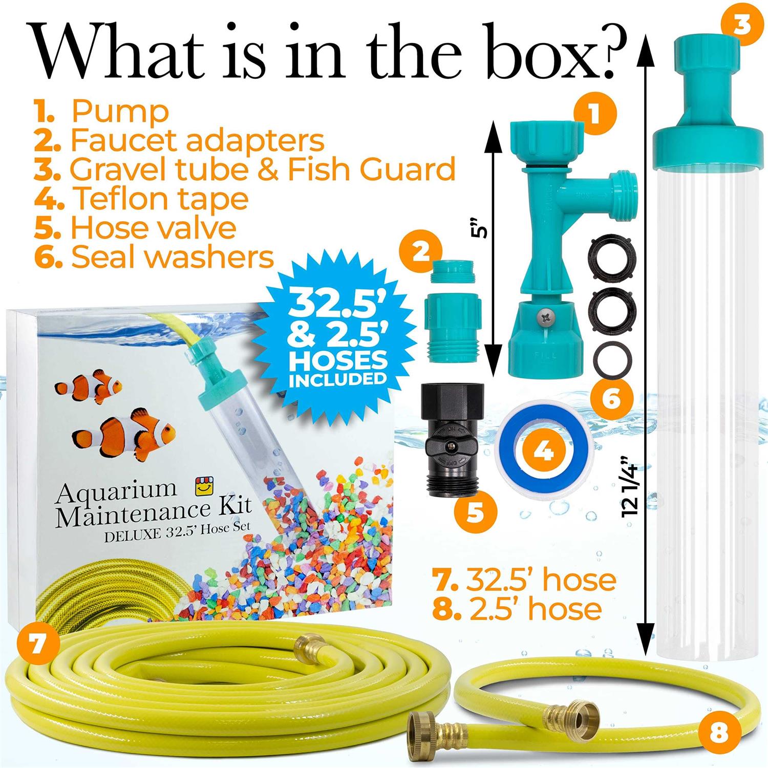 Gravel Vacuum for Aquarium Fish Tank Cleaning Tool Kit Aquarium Water Changer Siphon with Water Control Valve Heavy Duty Aquarium Gravel Cleaner - Nail Gallerys