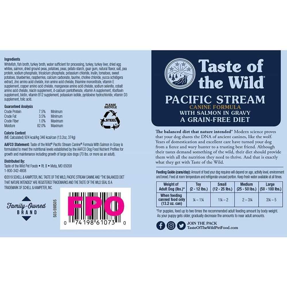 Taste of the Wild Pacific Stream Canned Dog Food, 13.2-oz, case of 12 - Nail Gallerys