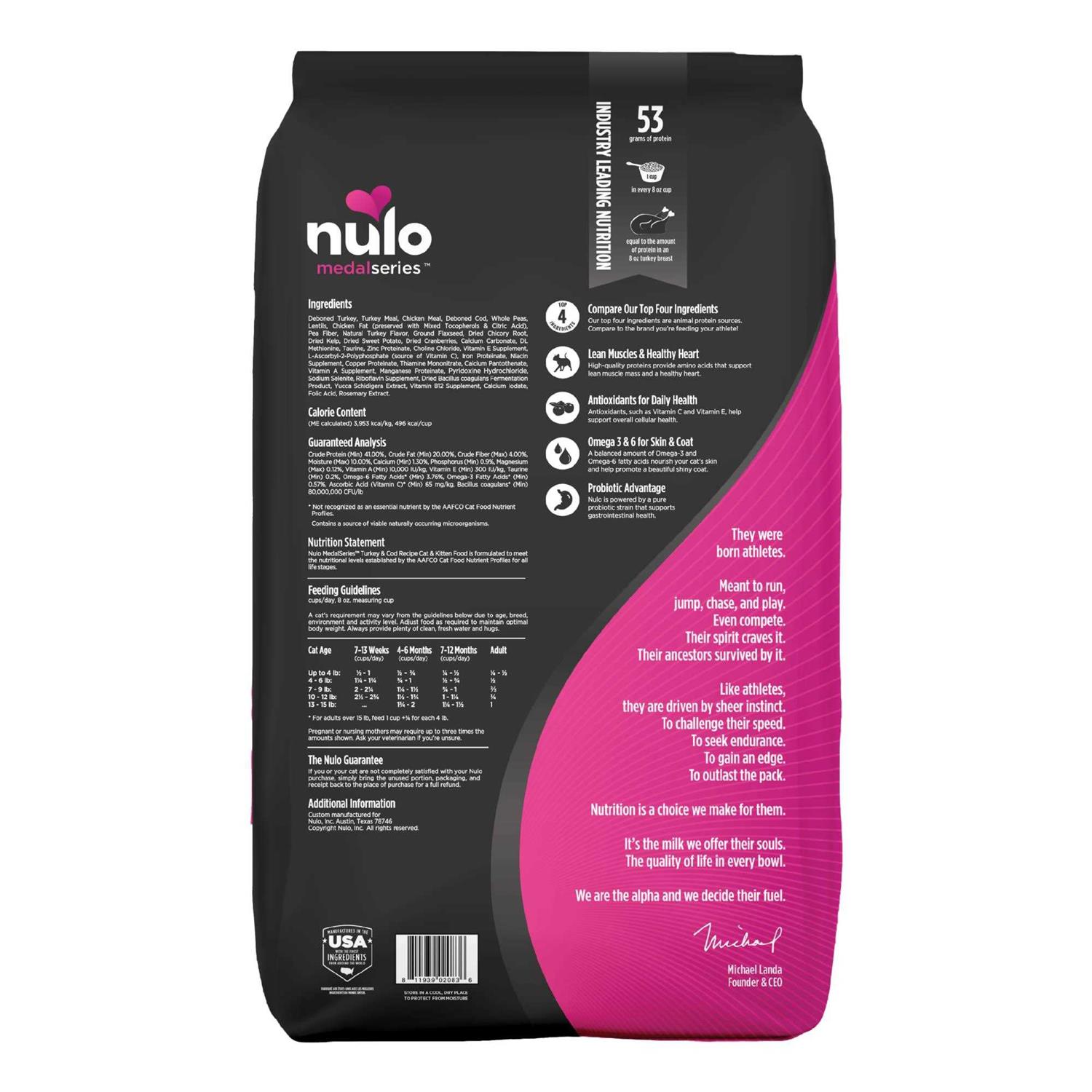Nulo MedalSeries Grain-Free Turkey & Cod Dry Cat & Kitten Food - Nail Gallerys