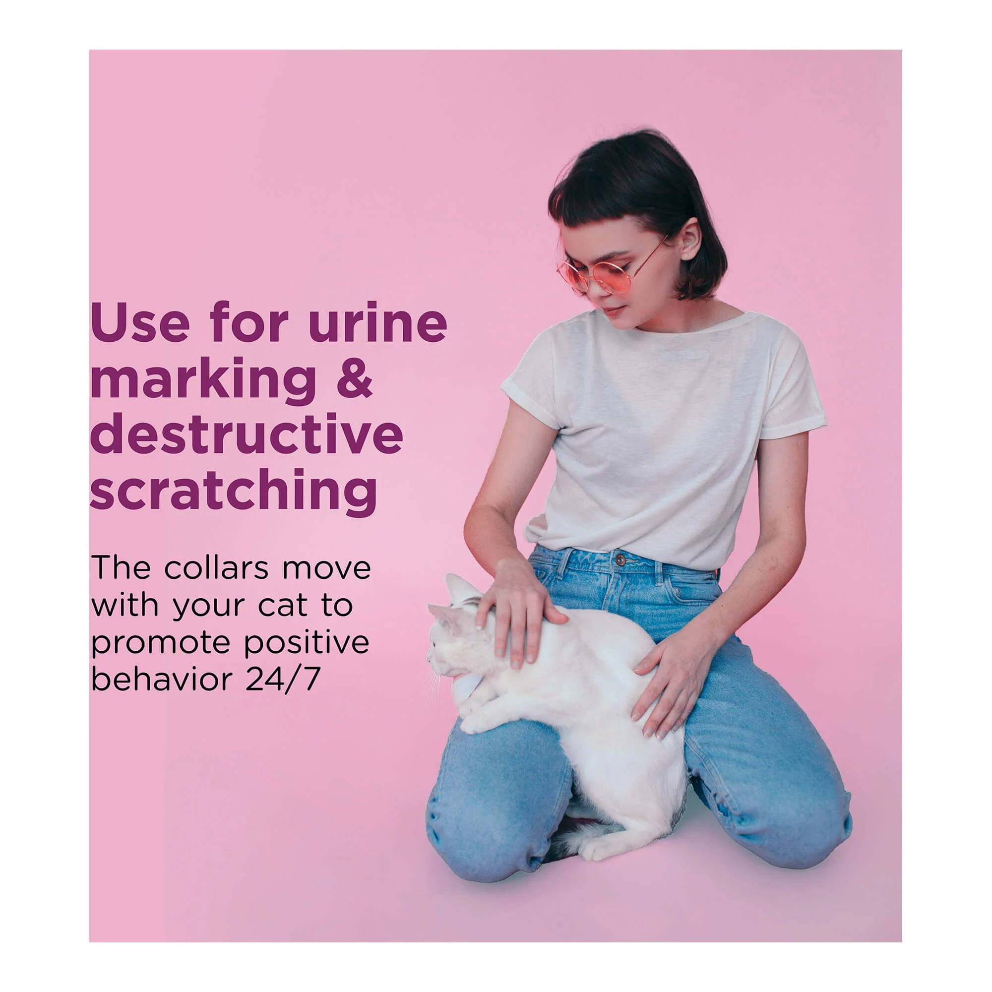 Comfort Zone Cat Calming Pheromone Collar, Anxiety & Stress Relief Aid, Breakaway Design, White - Nail Gallerys