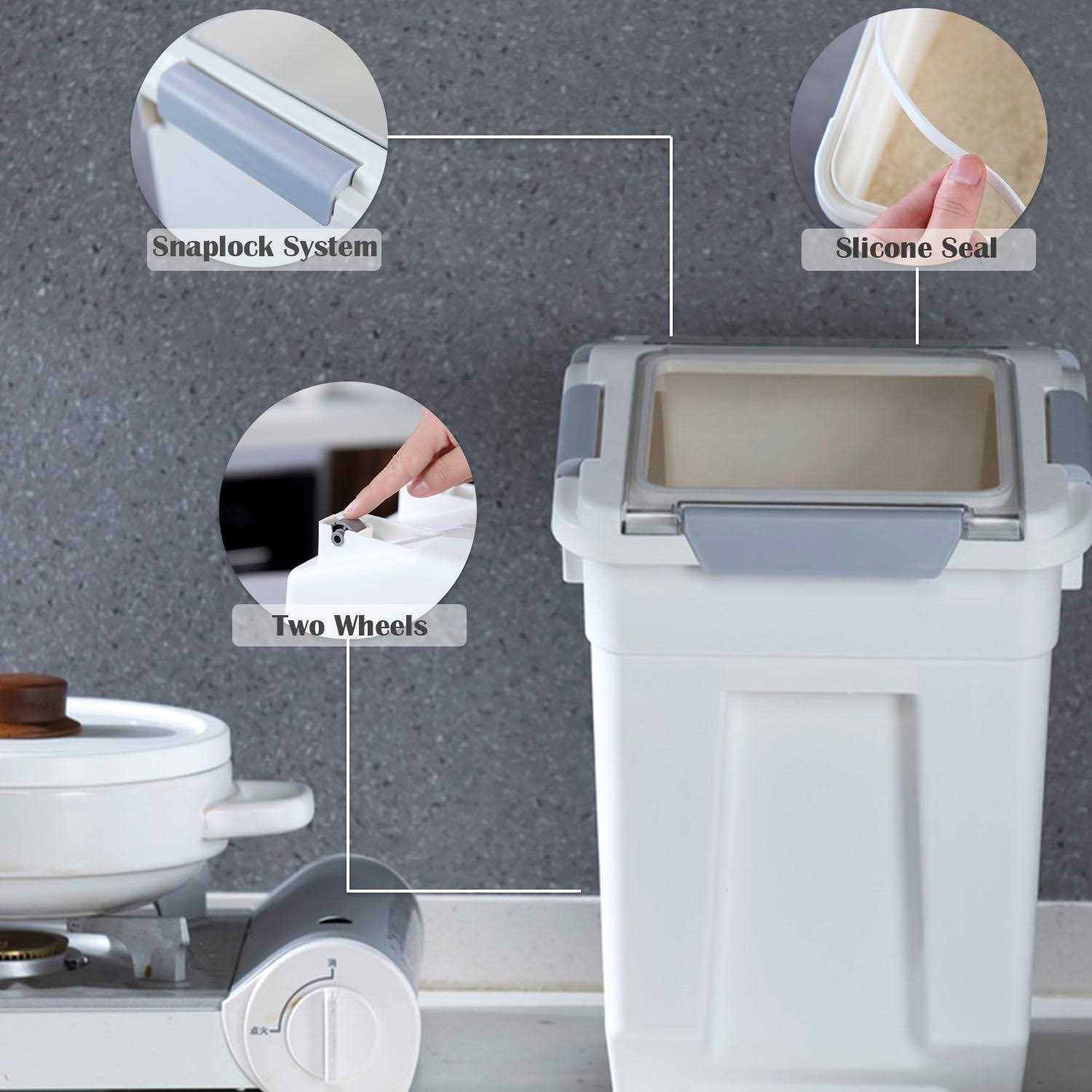 HANAMYA Pet Food Storage Container with Measuring Cup - Nail Gallerys