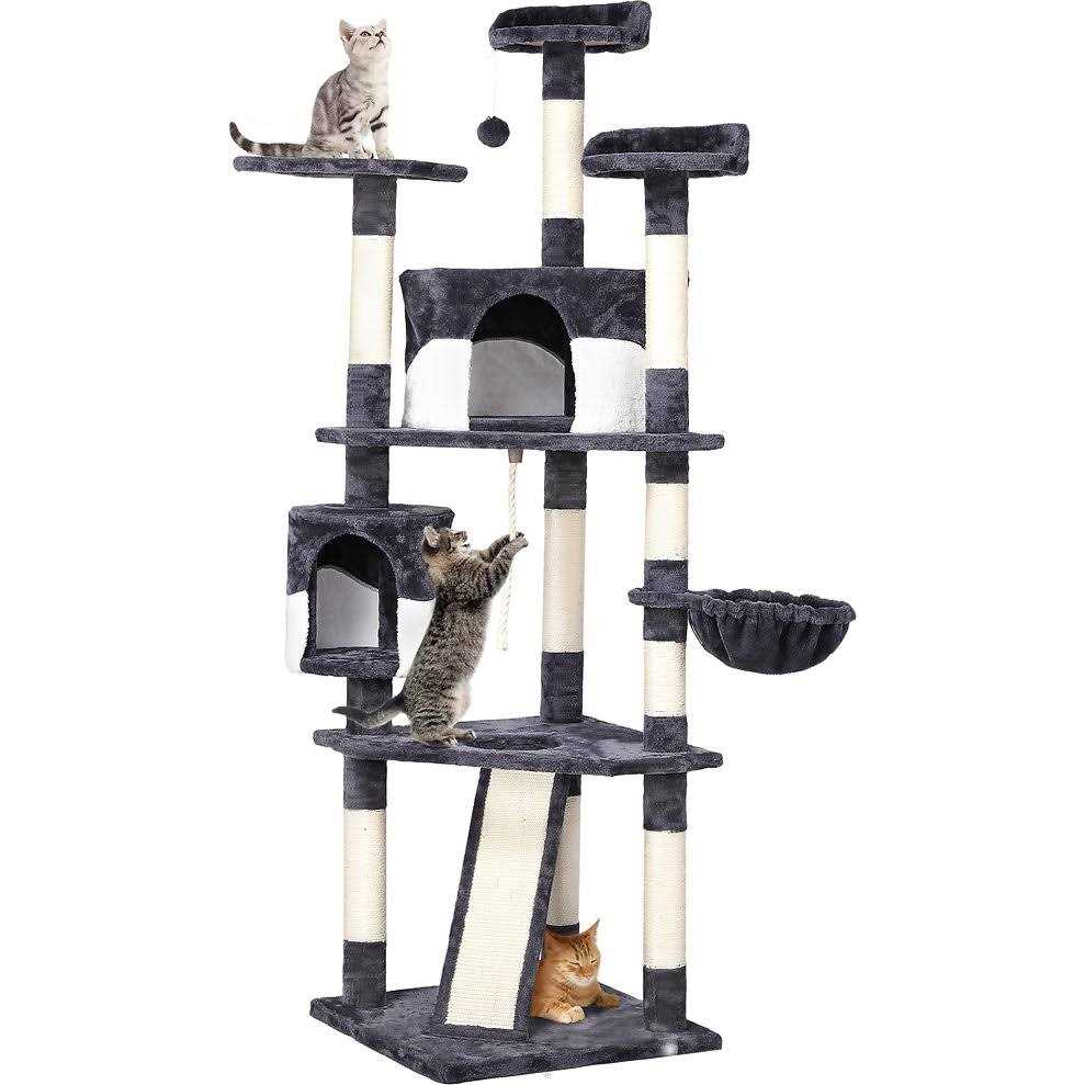 Yaheetech 79-in Plush Cat Tree & Condo - Nail Gallerys
