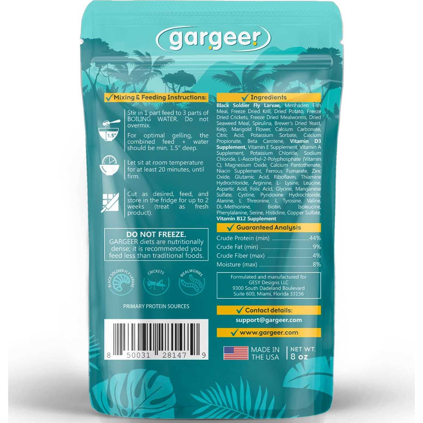 Gargeer Leopard Gecko Food Complete Gel Diet for Both Juveniles and Adults. Proudly Made in The USA - Nail Gallerys