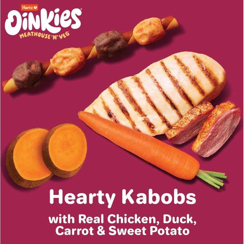 Hartz Oinkies Meathouse ‘n’ Veg Hearty Kabobs Dog Treats - Nail Gallerys