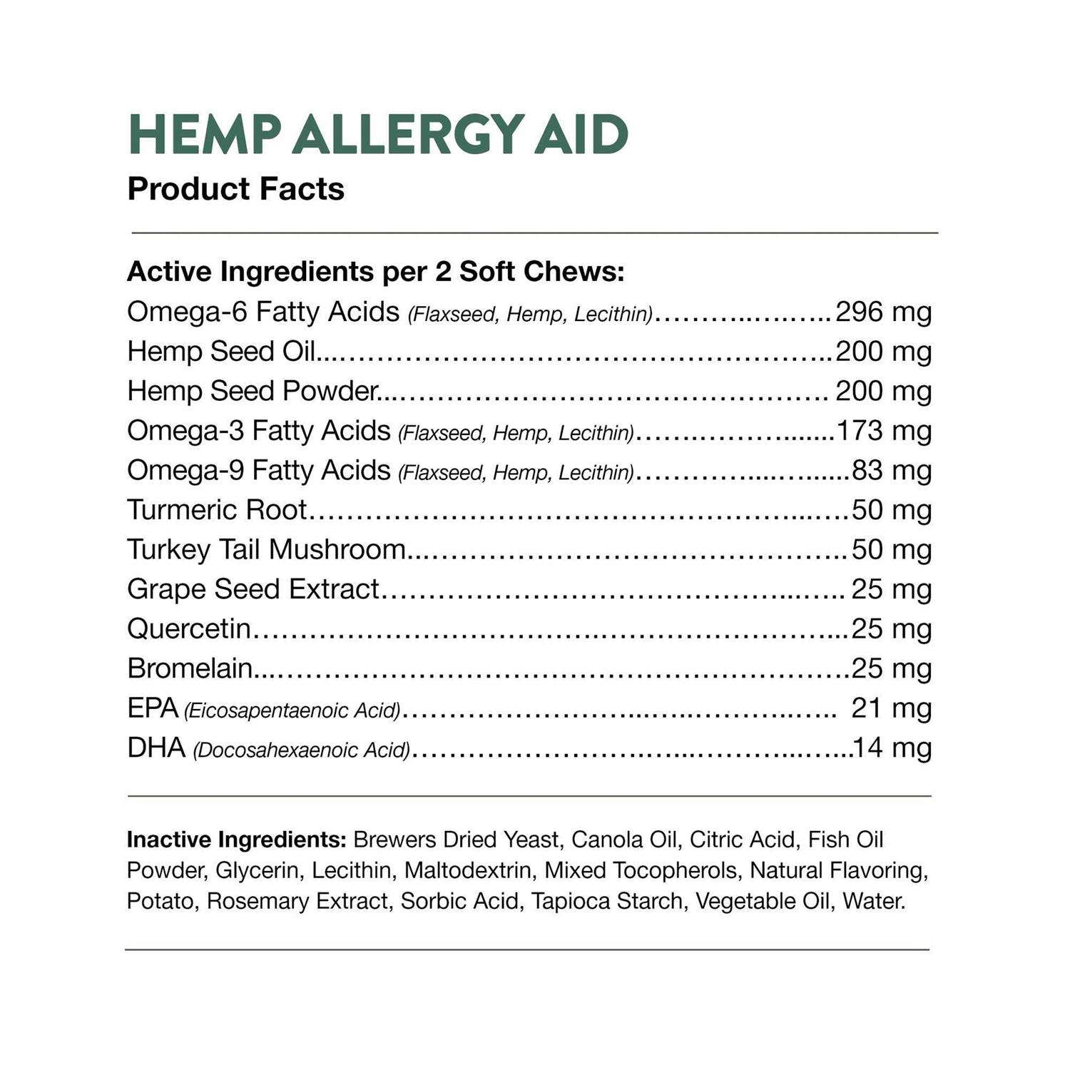 NaturVet Allergy Aid Hemp Soft Chews - Nail Gallerys