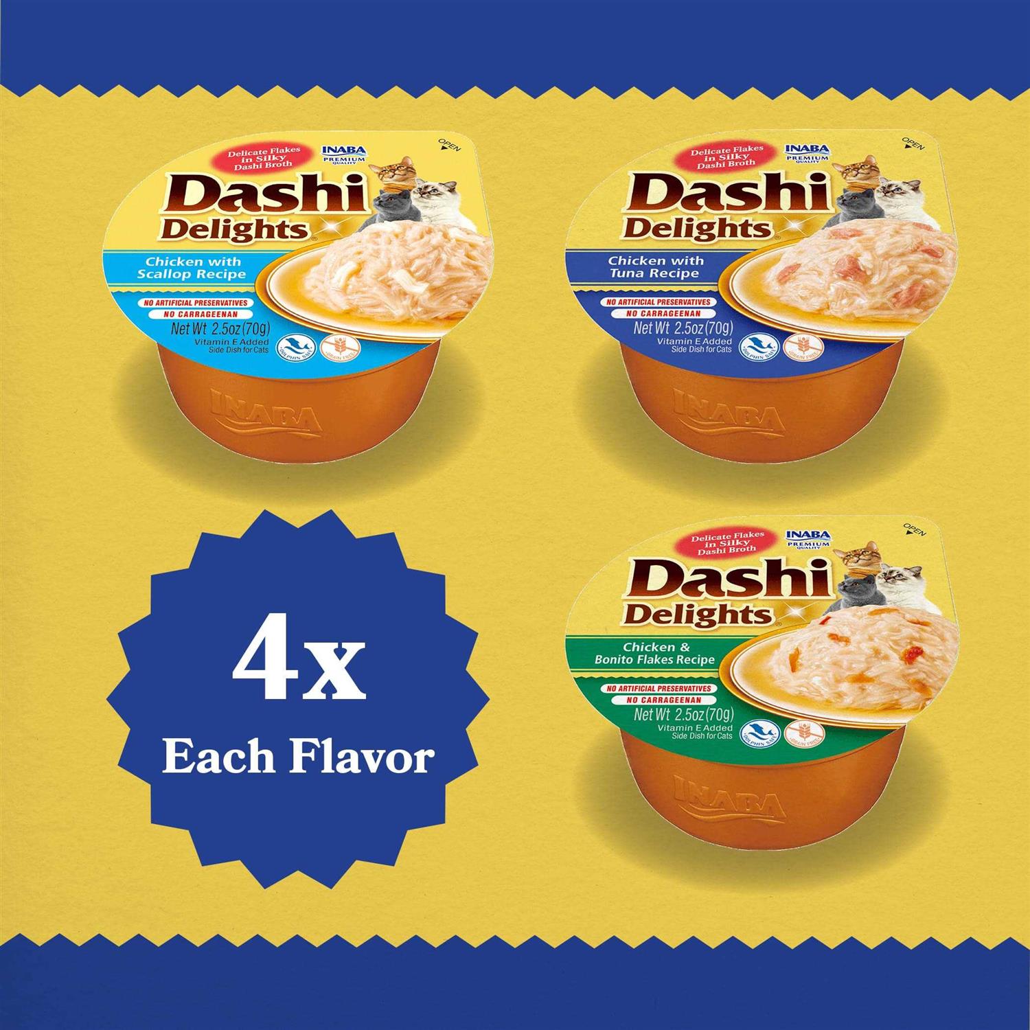 Inaba Dashi Delight Flavored Variety Pack Bits in Broth Cat Food Topping - Nail Gallerys