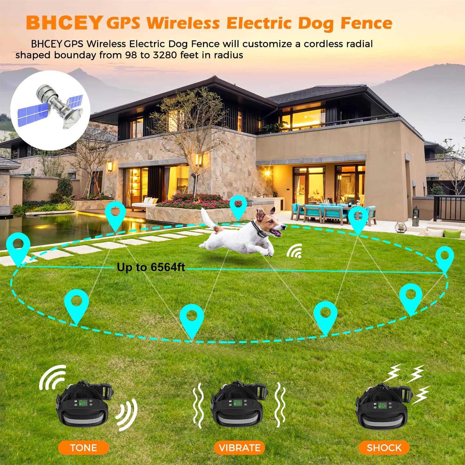 Bhcey Gps Wireless Dog Fence Electric Dog Fence Pet Containment System - Nail Gallerys