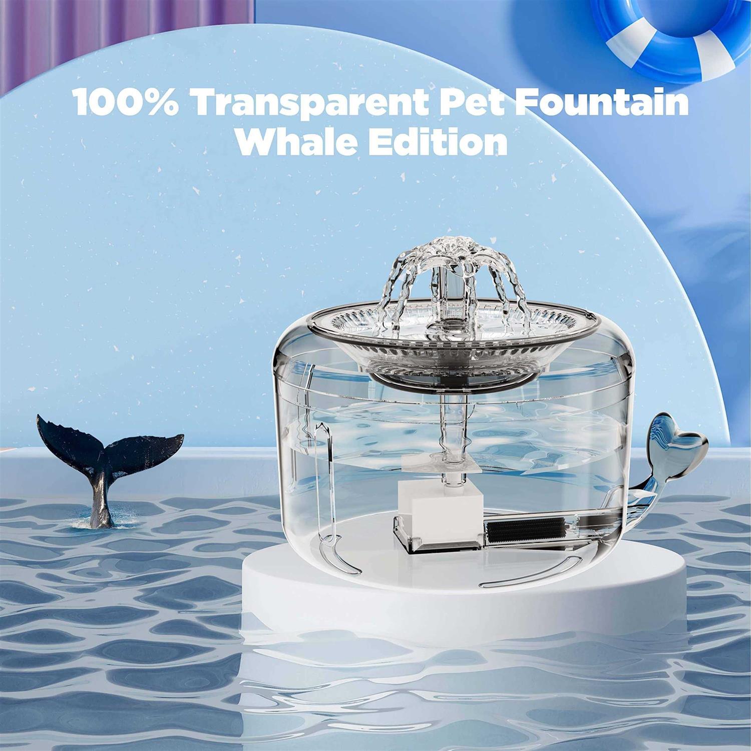 Automatic Cat Water Fountain 81oz/2.3L Ciays Pet Water Fountain Water Dispenser with LED Light for Cats - Nail Gallerys
