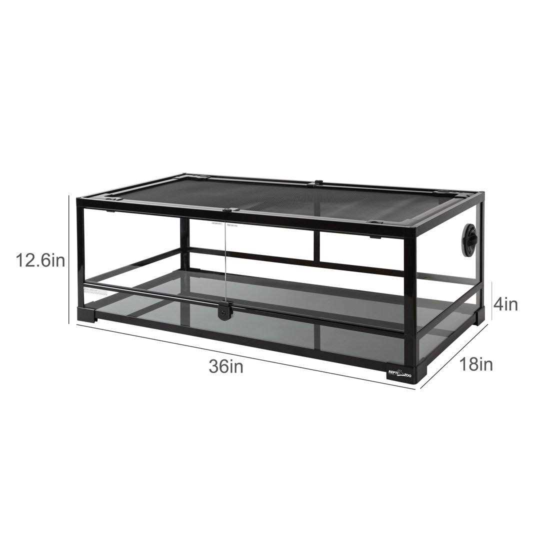 Repti-zoo Reptile Glass Terrarium with Double Hinge Door 36 inch x 18 inch x 12.6 inch - Nail Gallerys
