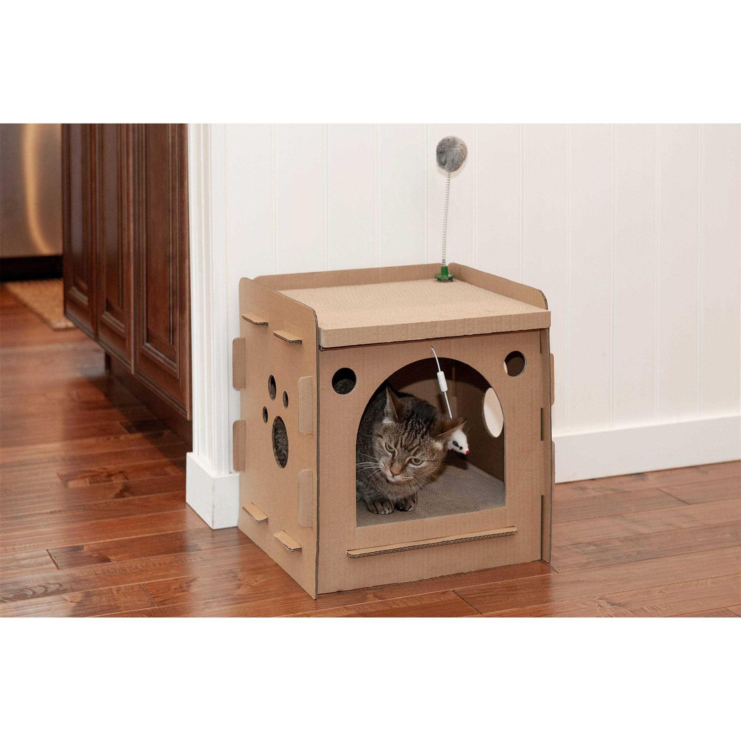 FurHaven Corrugated Cat Scratcher House with Catnip - Nail Gallerys