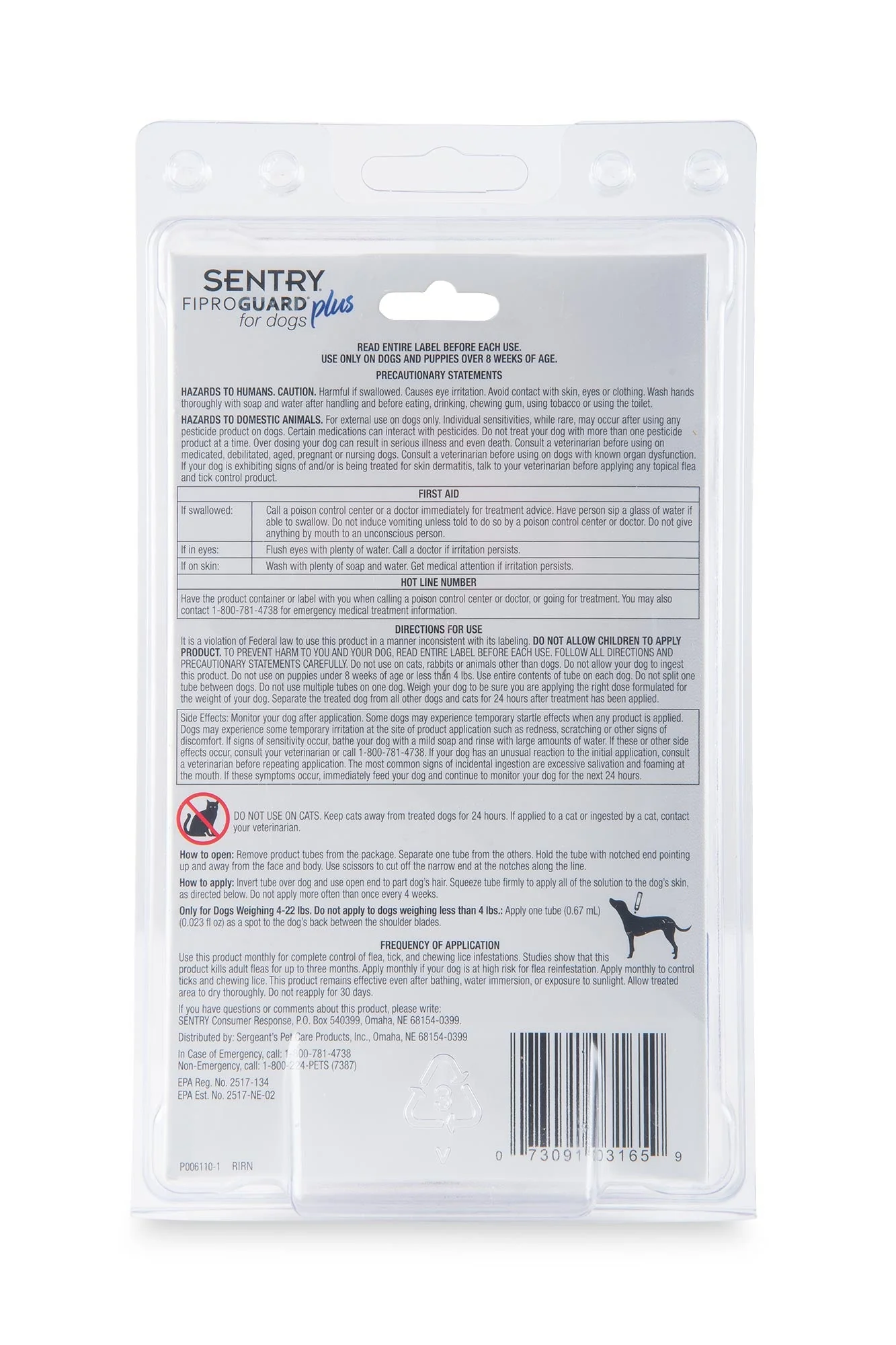 SENTRY Fiproguard Plus for Dogs, 6 Pack - Nail Gallerys