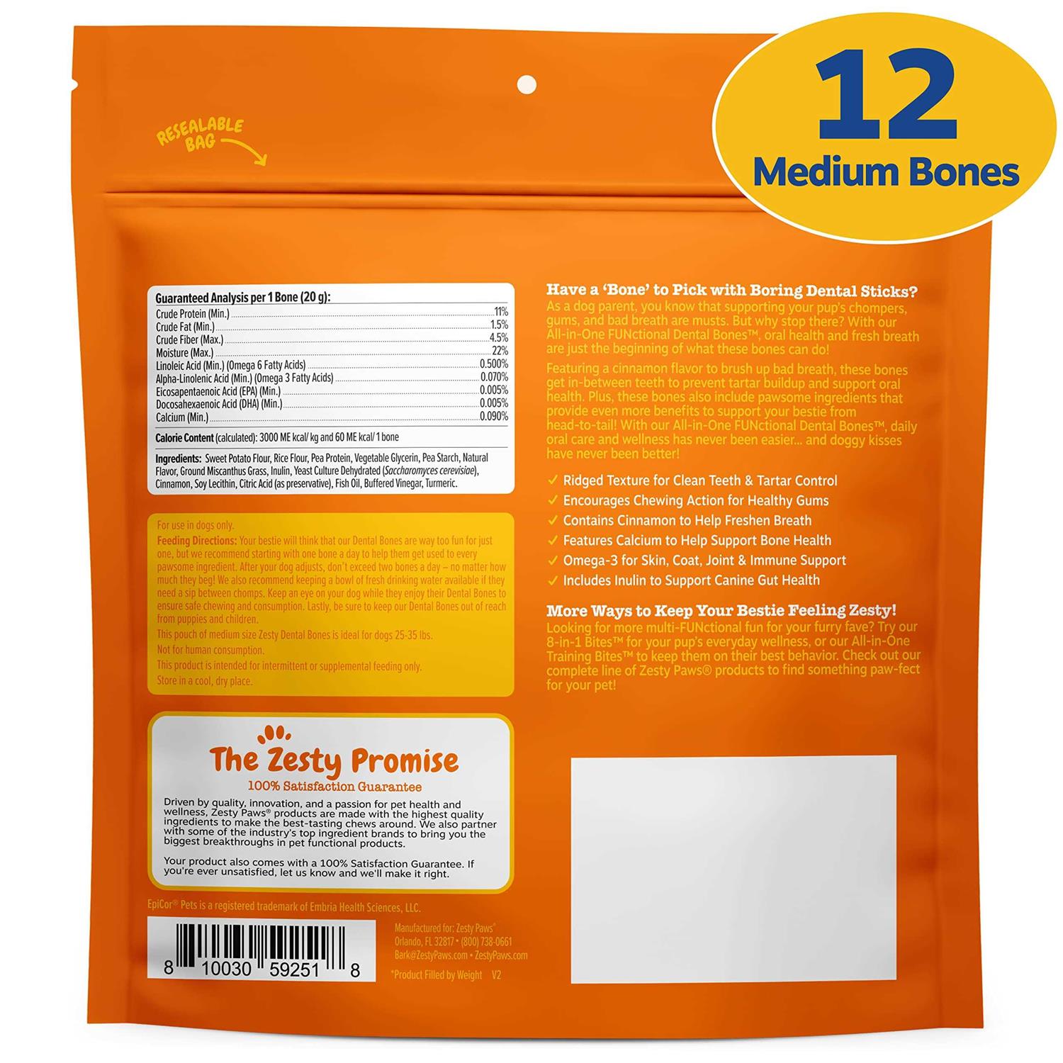 Zesty Paws All-in-One Functional Dental Bones for Dogs - Nail Gallerys