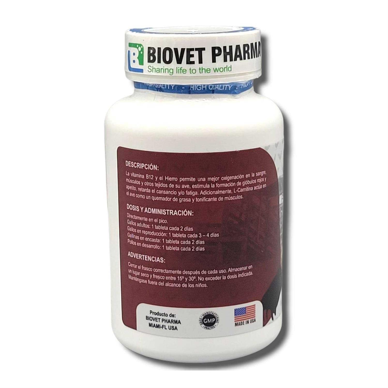 Super b12 5500 100 tab con Hierro,LUVAROBLLC L -Carnitina Vitamin for Rooster - Nail Gallerys