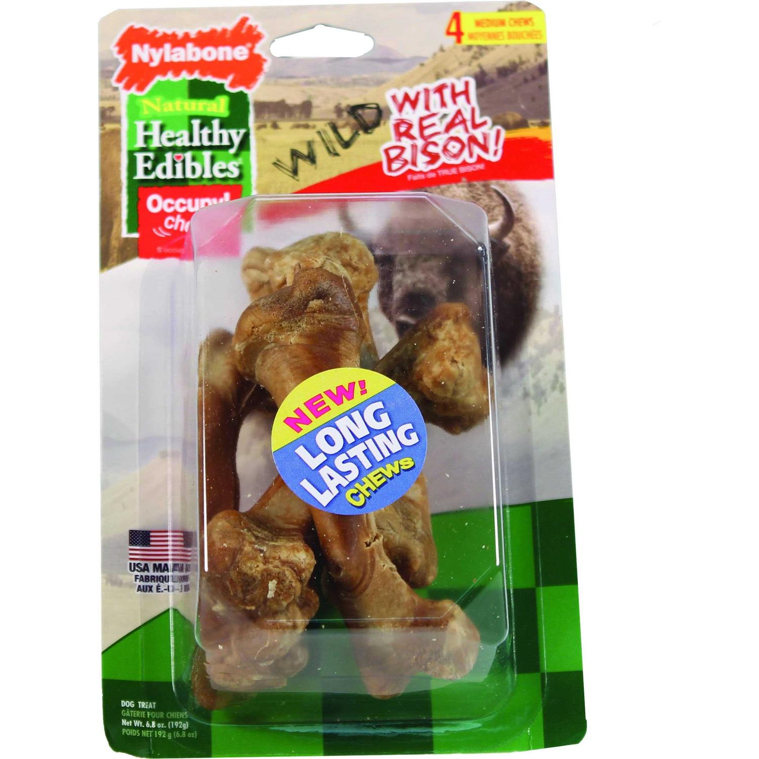 Nylabone Healthy Edibles Wild Natural Bison Chew Treats - Nail Gallerys