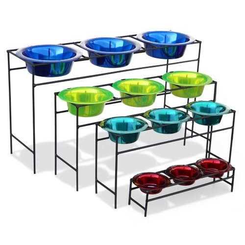 Platinum Pets Triple Diner Feeder With Stainless Steel Dog Bowls - Nail Gallerys