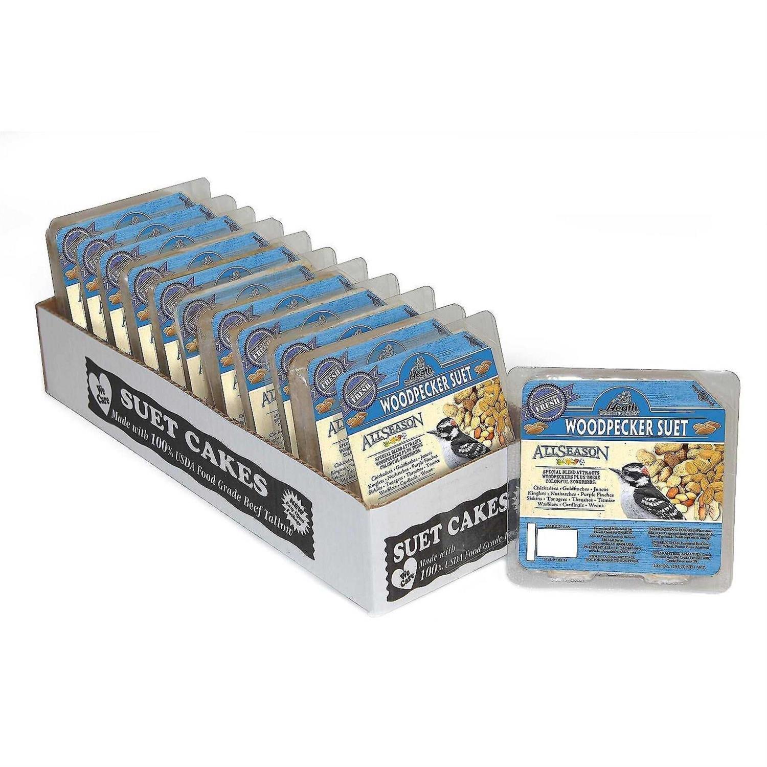 Heath Woodpecker Suet Cake 5.2in 10oz 12 Pack - Nail Gallerys