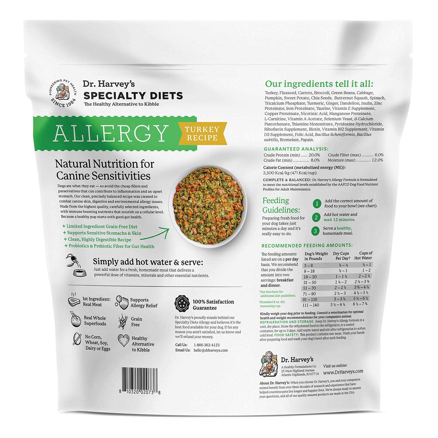 Dr. Harvey’s Specialty Diet Allergy Turkey Recipe, Human Grade Dog Food for Dogs with Sensitivities and Allergies - Nail Gallerys