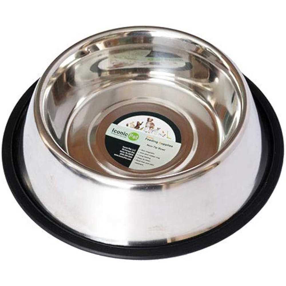 Iconic Pet 2 pack Stainless Steel Non-Skid Pet Bowl For Dog Or Cat - Nail Gallerys