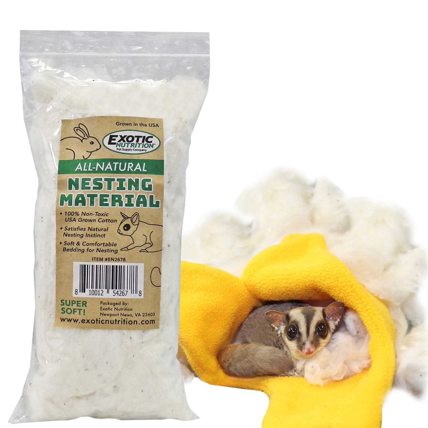 Exotic Nutrition All-Natural Nesting Material 100% Cotton Eco-Friendly Animal Bedding - Nail Gallerys