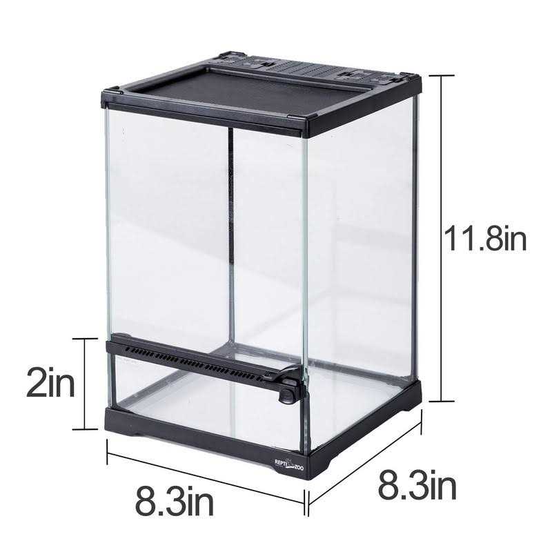 REPTIZOO glass Terrarium Tank 8x8x12, Front Opening Door Full View Visually Appealing Mini Reptile or Amphibians Habitat - Nail Gallerys