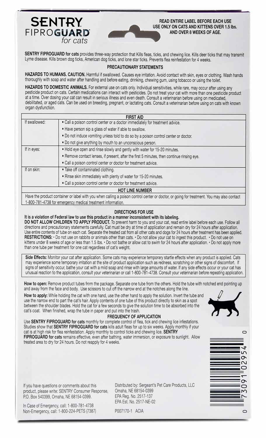 Sentry FiproGuard for Cats - Nail Gallerys