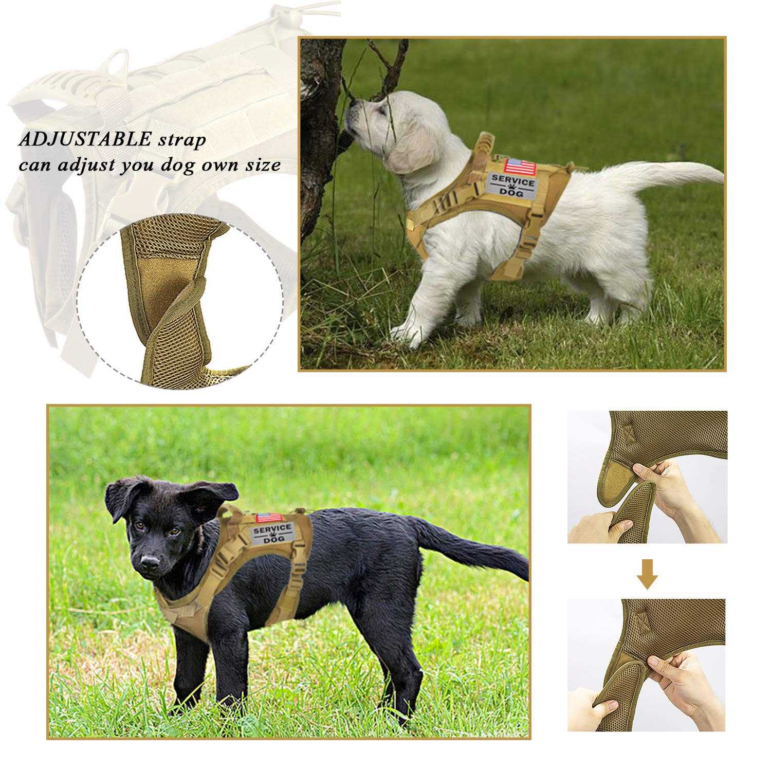 Hanshengday Tactical Service Dog Vest Harness Outdoor Training Handle Water-Resistant comfortable Military Patrol K9 Dog Harness with Handle - Nail Gallerys