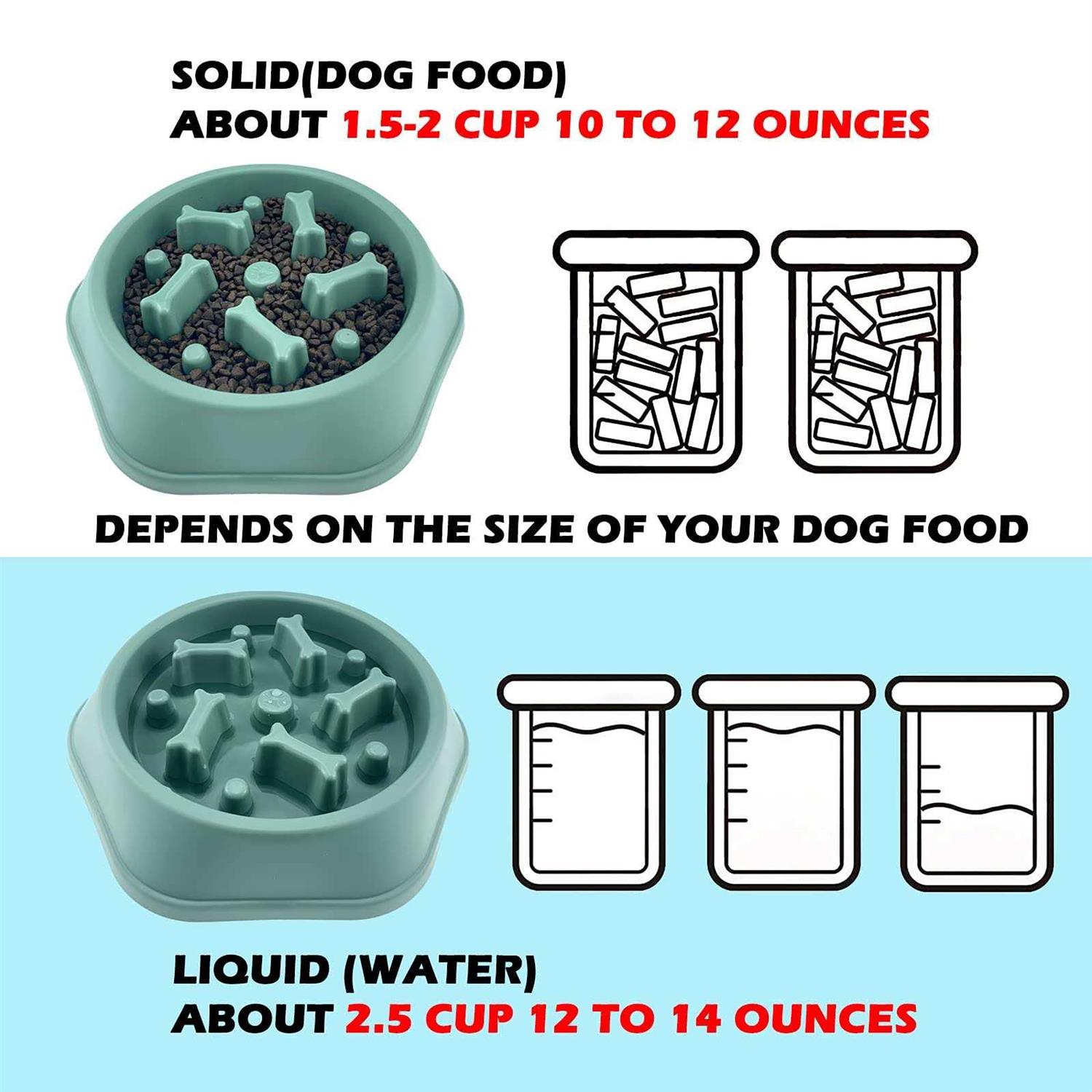 CAISHOW Slow Feeder Dog Bowl Anti Gulping Healthy Eating Interactive Bloat Stop Fun Alternative Non Slip Dog Slow Food Feeding Pet Bowl Slow Eating - Nail Gallerys