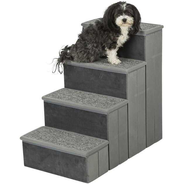 Trixie Velour Foldable 4-Step Pet Stairs with Storage - Nail Gallerys