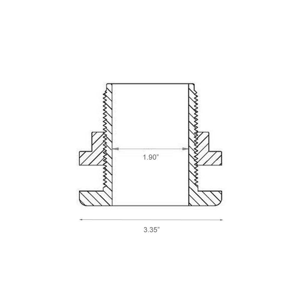 Odyssea 1-1/2 Bulkhead Fitting 1.50 inch Slip x Slip Gasket ABS Aquarium Pond Filters - Nail Gallerys