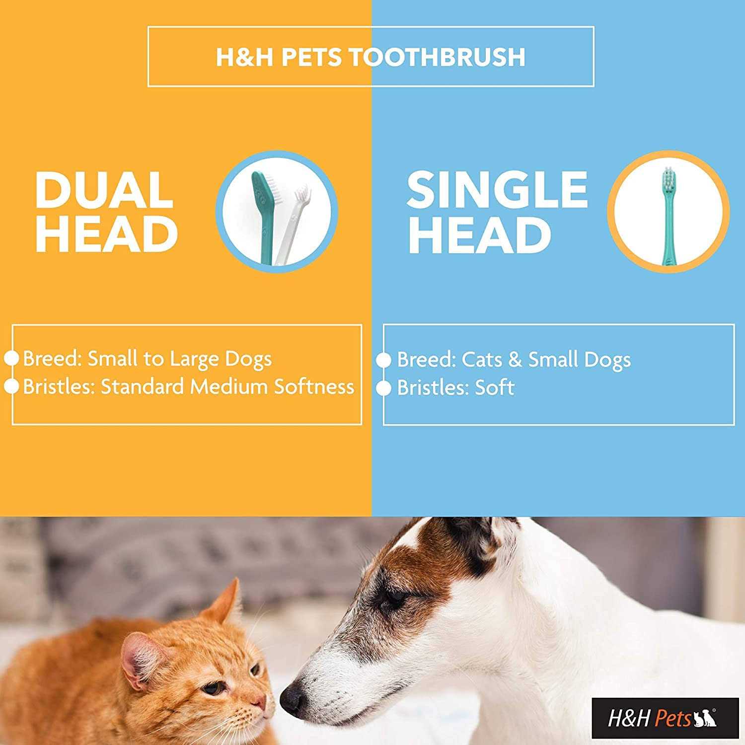 H&H Pets Dog Toothbrushes from Large to Small Best Professional Dog Cat Toothbrush Series with Many Design & Size - Nail Gallerys