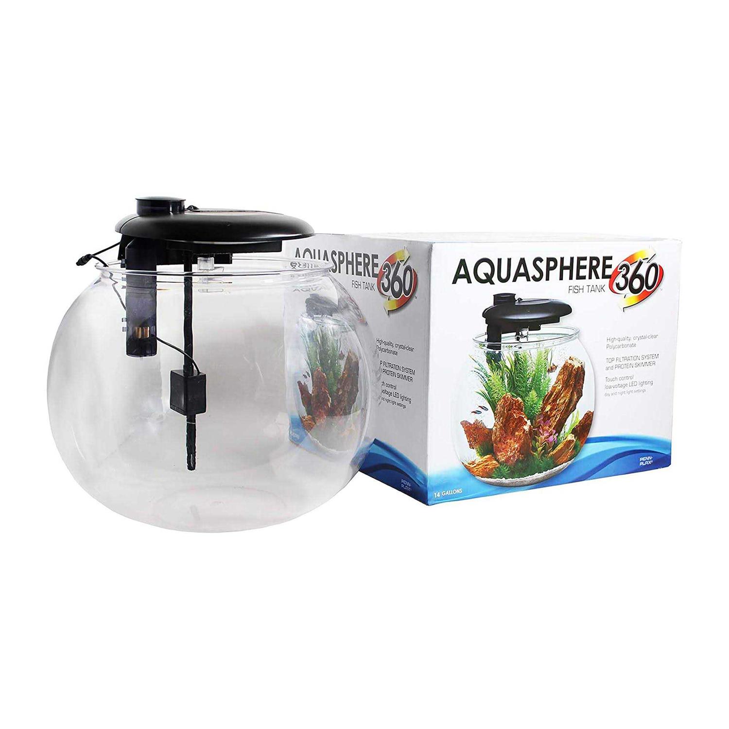 Penn-Plax Aquasphere 360 Polycarbonate Bowl-Shaped Aquarium 14 Gallon - Nail Gallerys
