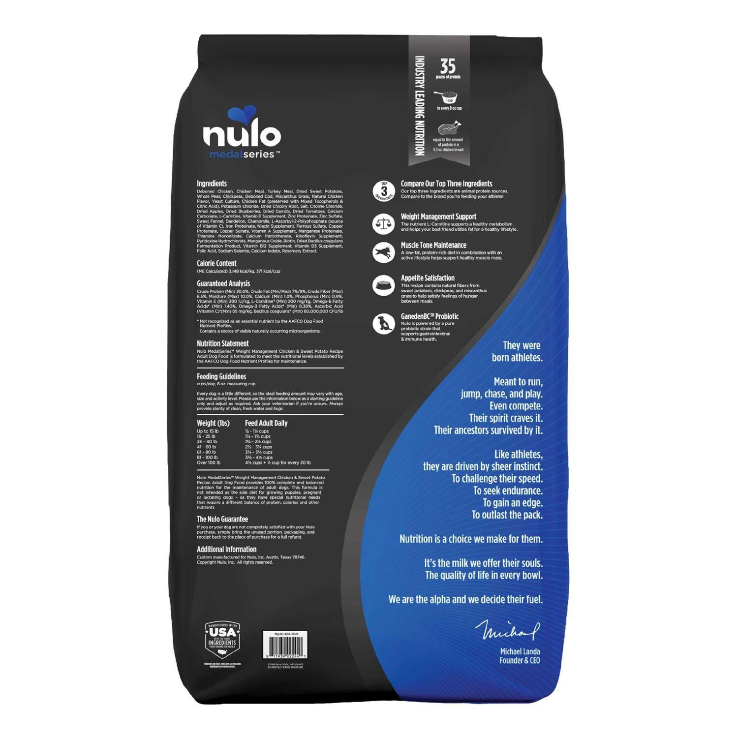 Nulo MedalSeries Grain-Free Weight Management Chicken & Sweet Potato Adult Dry Dog Food - Nail Gallerys