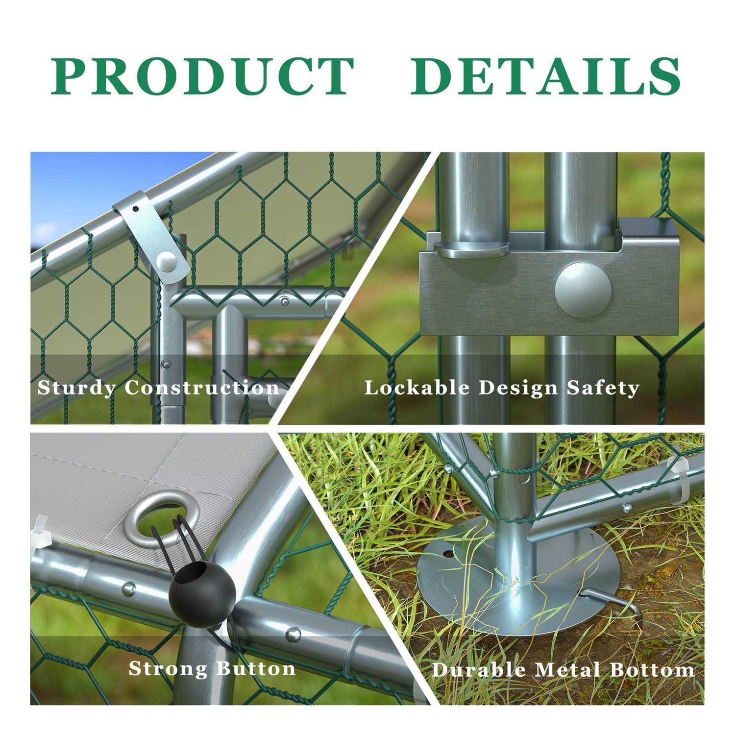 Toetol Extra Large Metal Chicken Coop Walking Poultry Cage Hen Run House Rabbits Habitat Cage Spire Shaped Coops with Waterproof and Anti-Ultraviolet - Nail Gallerys