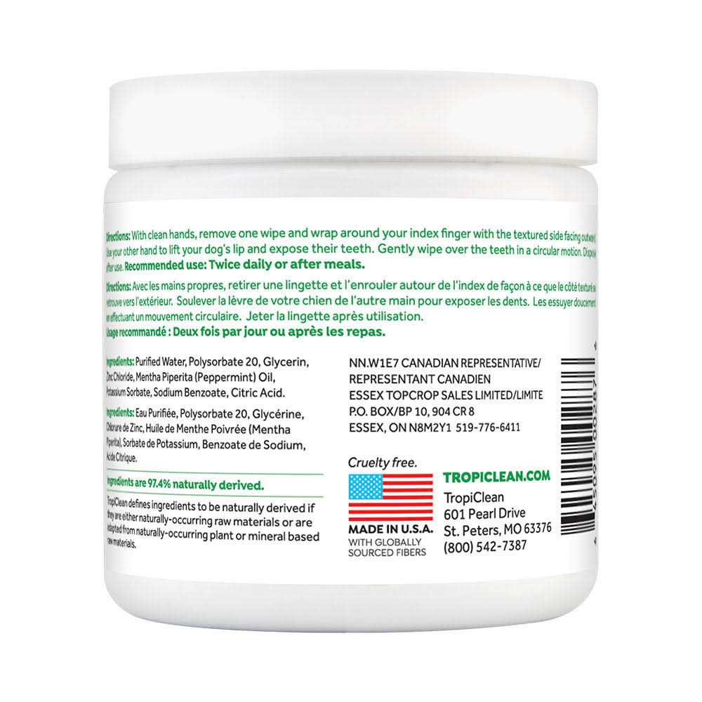 Tropiclean Fresh Breath Dental Wipes for Dogs - Nail Gallerys
