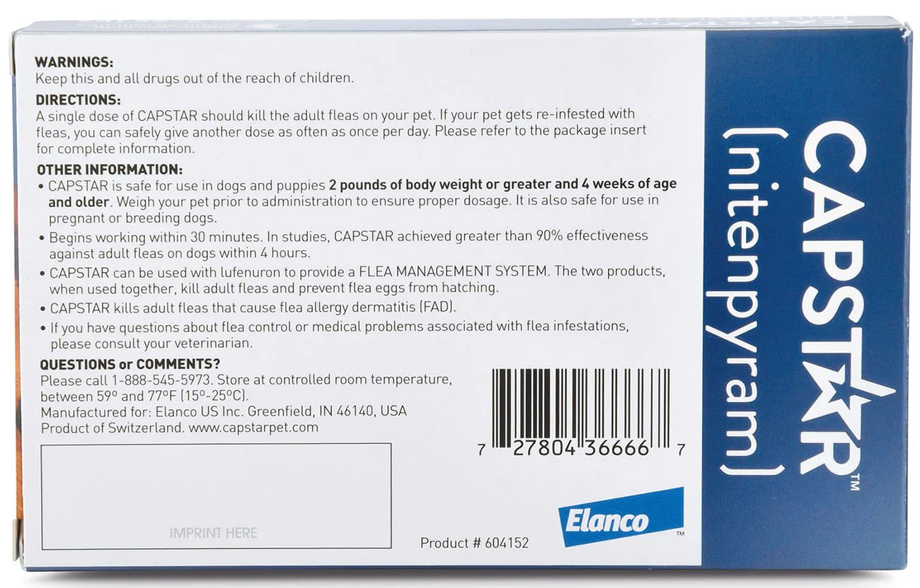 Capstar Oral Flea Treatment for Dogs - Nail Gallerys