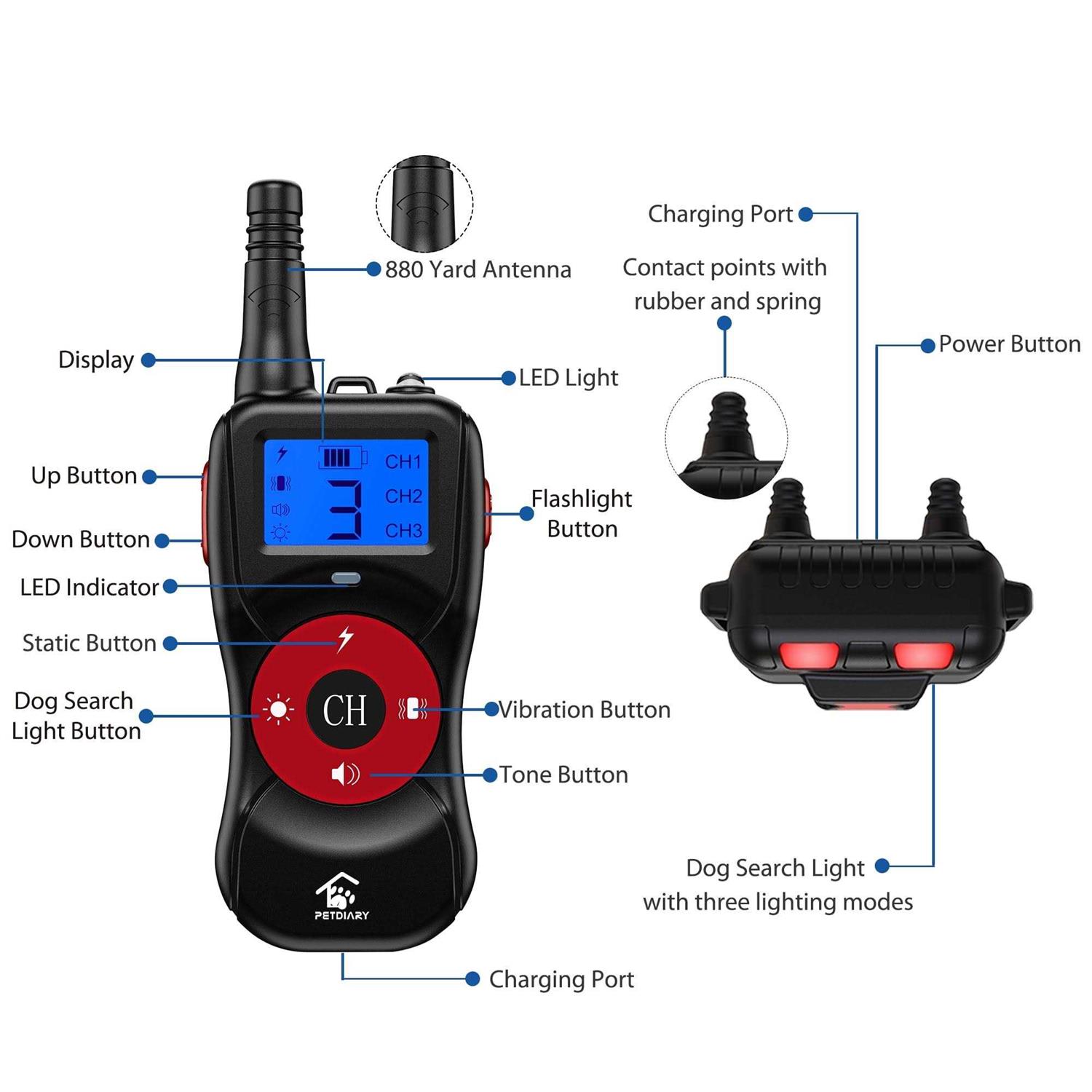 Petdiary T502 2600-ft Remote Dog Training Shock Collar System - Nail Gallerys