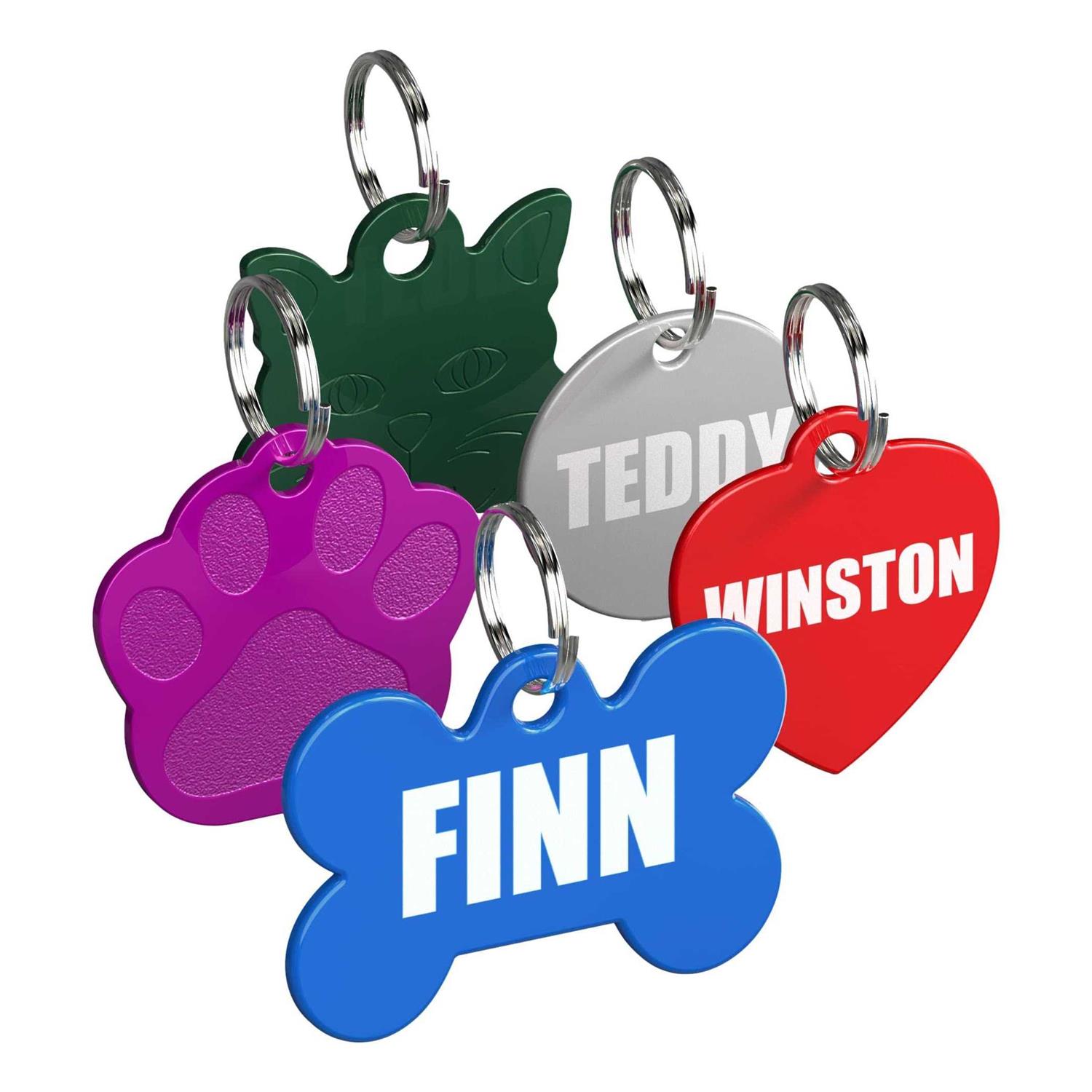Pet ID Tag Custom for Dog Cat Personalized Many Shapes and Colors to Choose from - Nail Gallerys