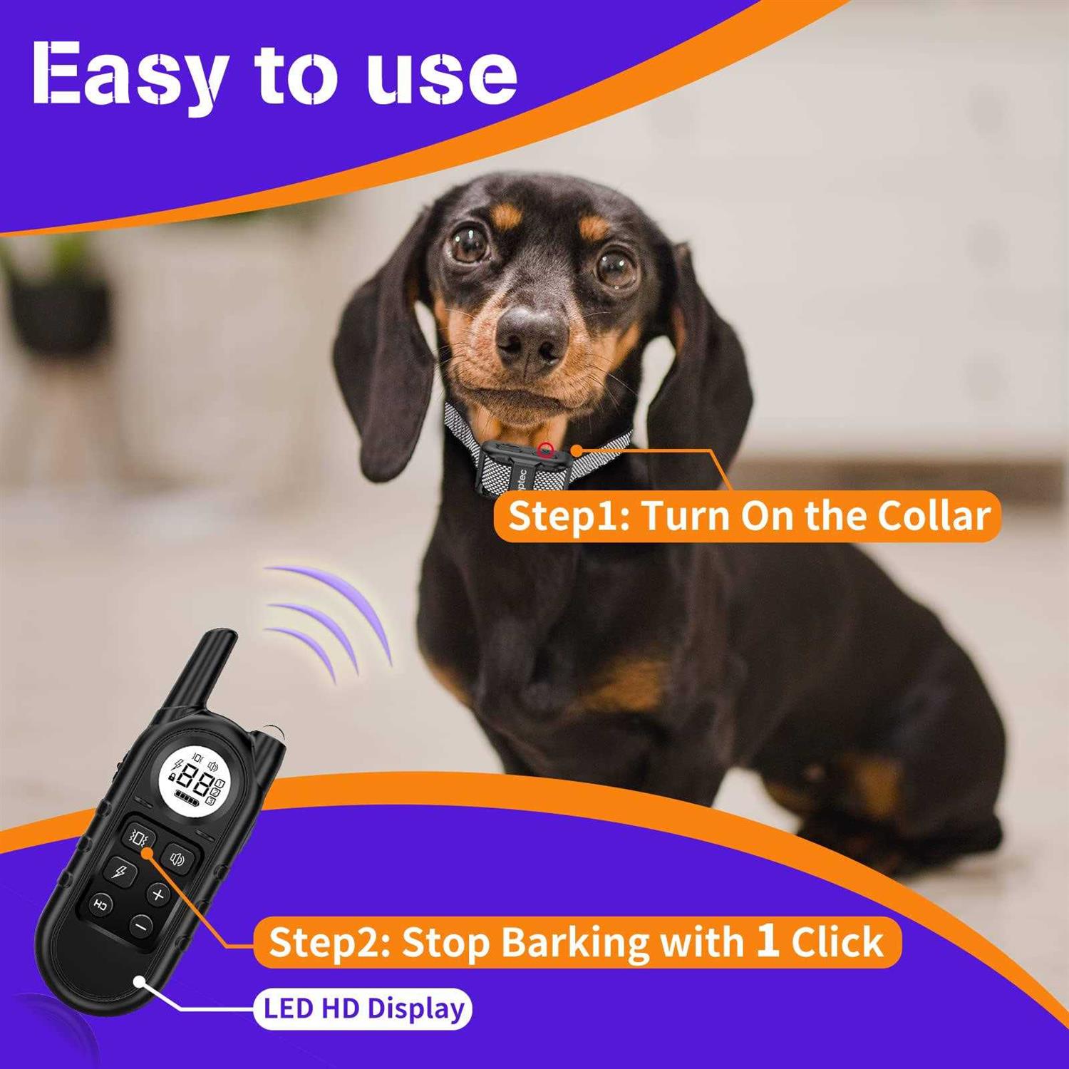 Teptec Smallest & Lightest Anti Bark Collar/Training Collar for Small Dogs 5-15lbs - Nail Gallerys