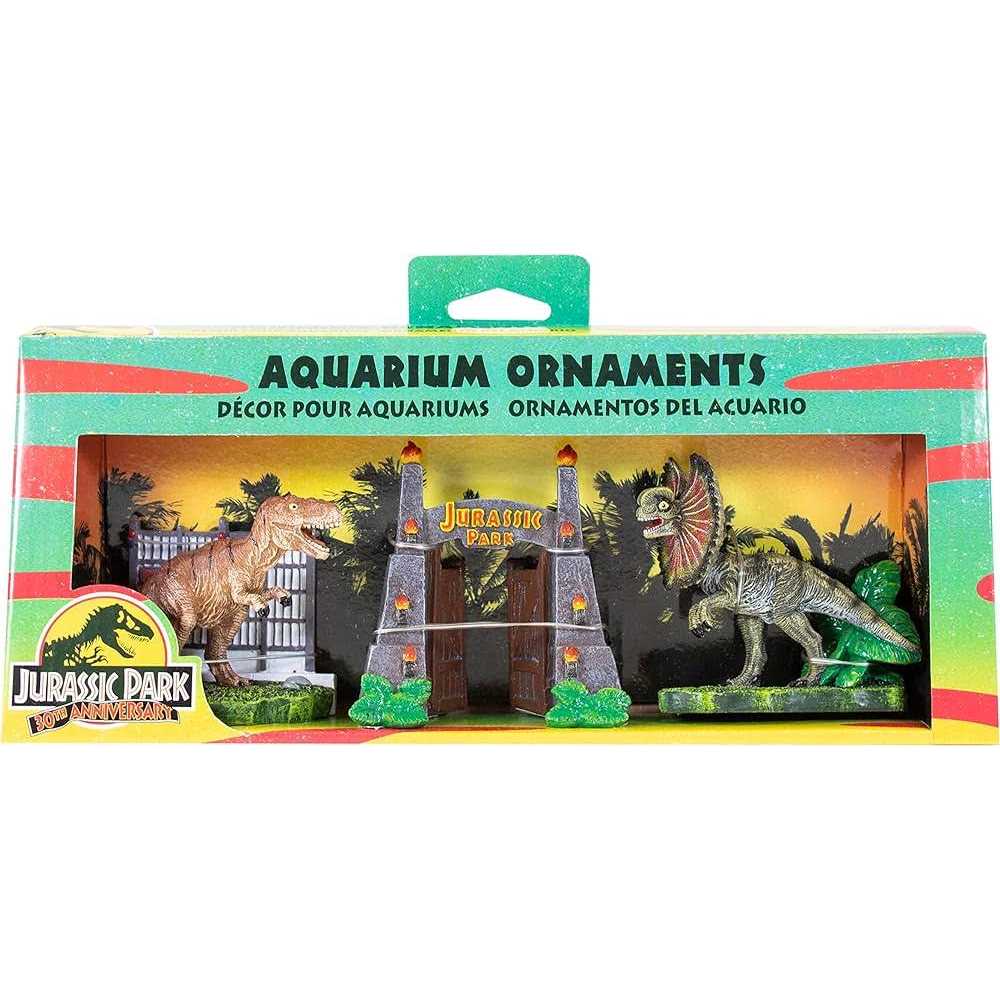 Penn-Plax Jurassic Park Officially Licensed 3-Piece Aquarium Ornament Bundle Small - Nail Gallerys