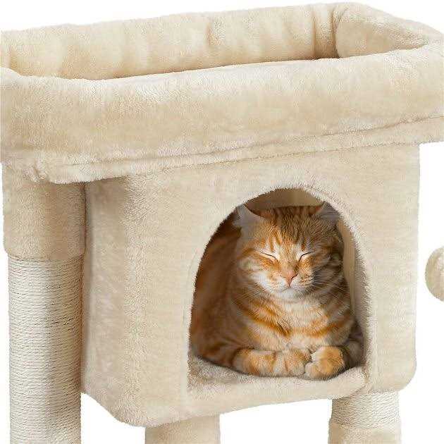 Yaheetech 2-Level 23.5-in Plush Cat Tree & Condo - Nail Gallerys
