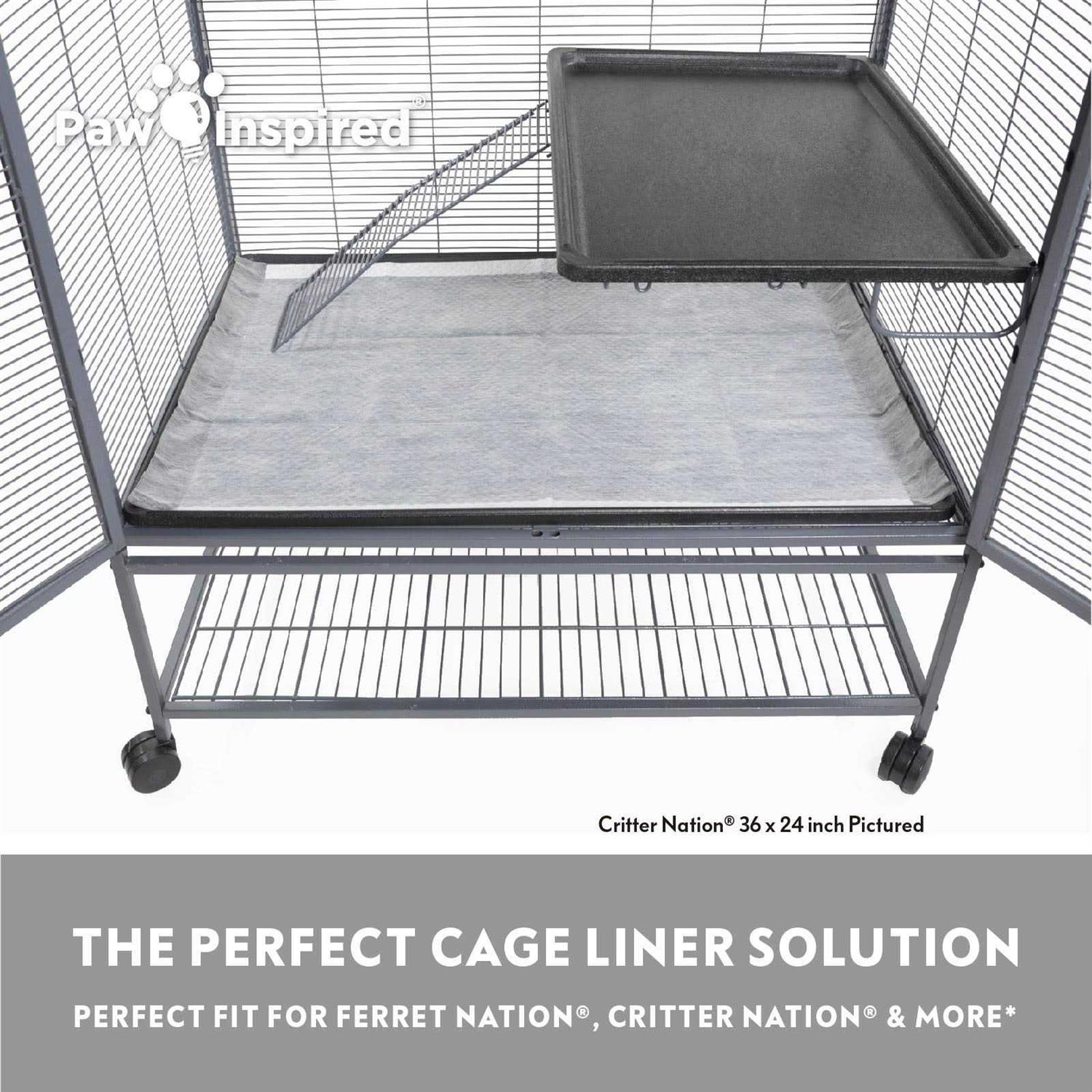 Paw Inspired Disposable Guinea Pig Cage Liners Bamboo Charcoal Odor Controlling - Nail Gallerys
