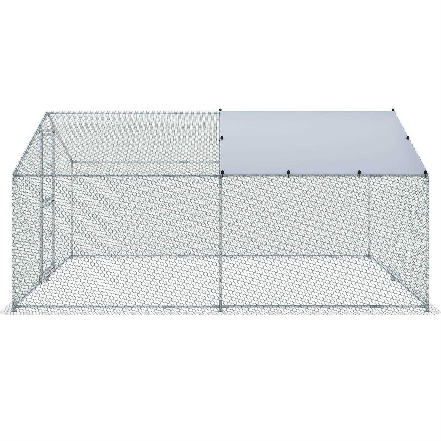 VEVOR Large Metal Chicken Coop with Run Walkin Chicken Coop for Yard with Waterproof Cover - Nail Gallerys